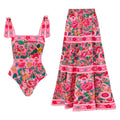Print Strap Bow Detail One-Piece Swimsuit | Women's Swimwear