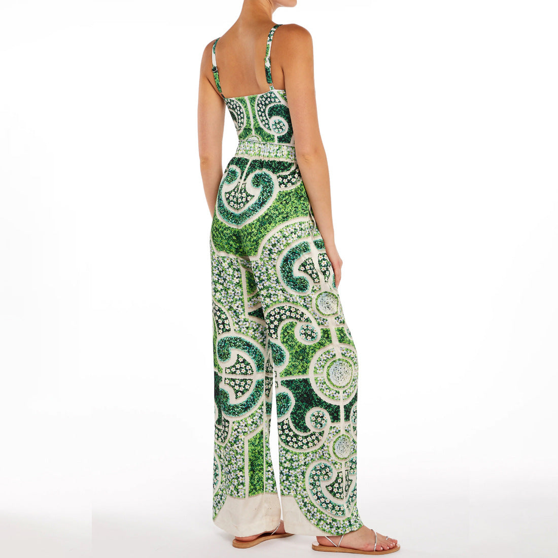 Printed Slim-Fitting One-Piece Swimsuit for Women with Skirt Design