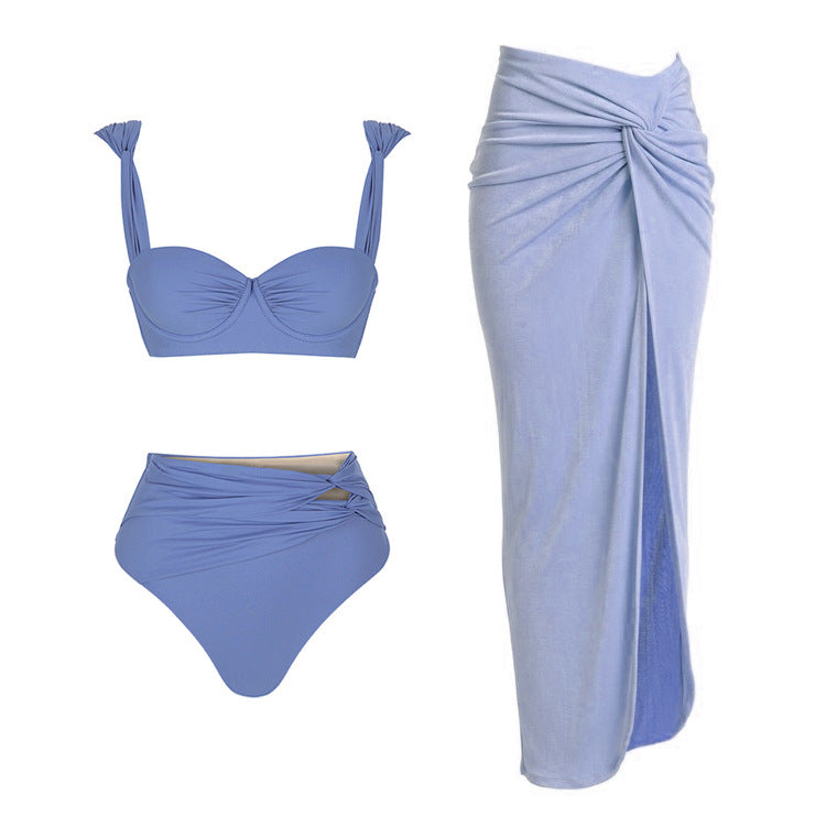 Colour-Block Hollow-Out Swimwear Set | Metal Buckle Detail | Women's Bikini